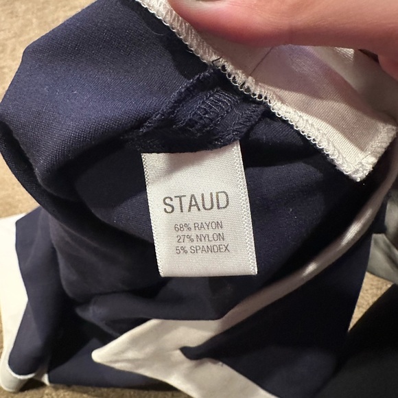 Staud Cruise Biker Short Tank Set Navy White Trim - Picture 6 of 10